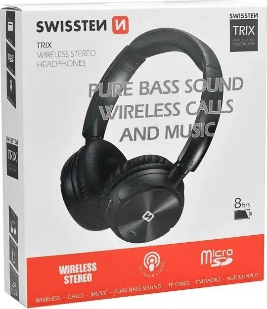Swissten Stereo Trix Bluetooth Ausinės su FM / AUX / MicroSD