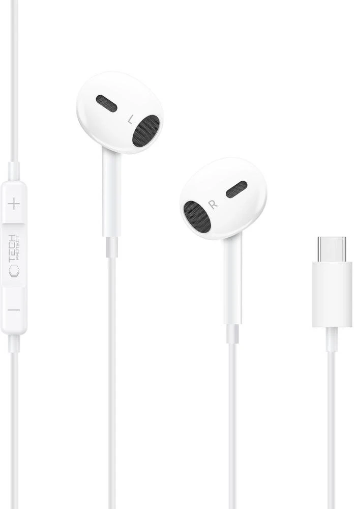 Tech-Protect Ultraboost Core G2 USB-C ausinės – baltos spalvos