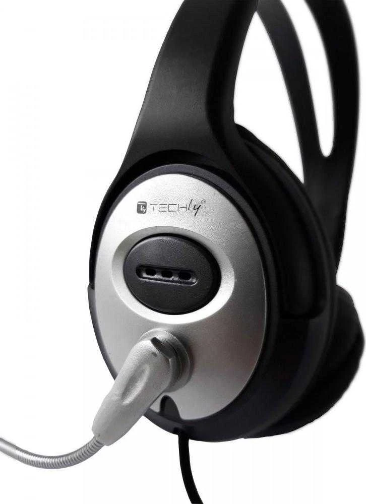 Ausinės TECHLY Stereo Headphone su mikrofonu ir Volume Control