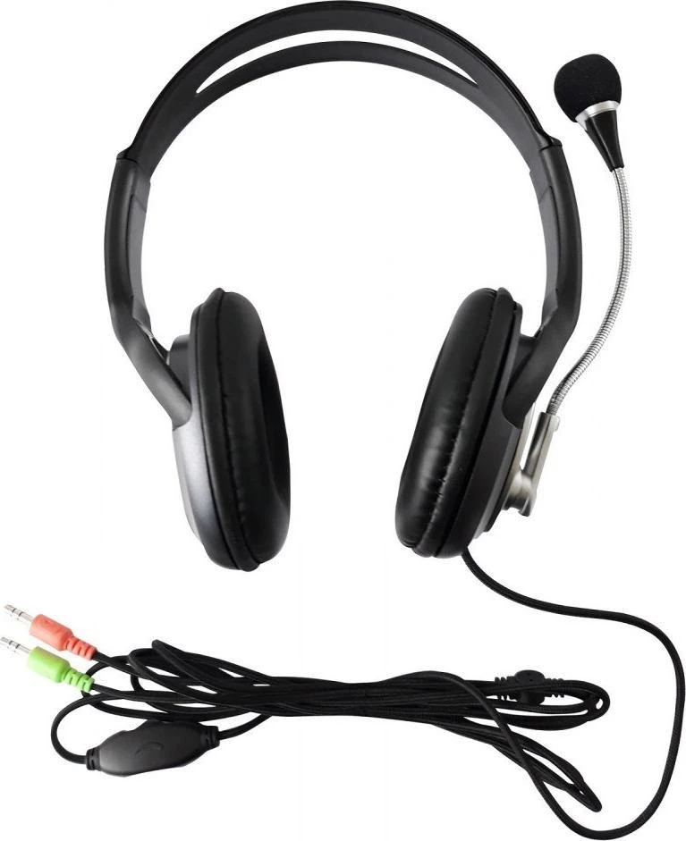 Ausinės TECHLY Stereo Headphone su mikrofonu ir Volume Control