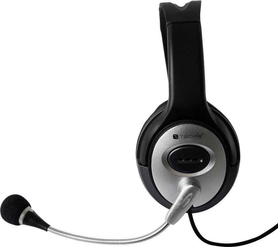 Ausinės TECHLY Stereo Headphone su mikrofonu ir Volume Control