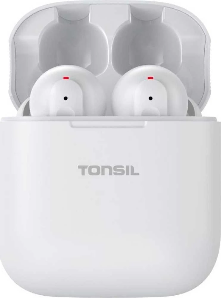 Tonsil T55BT ausinės atidarytame įkrovimo dėkle