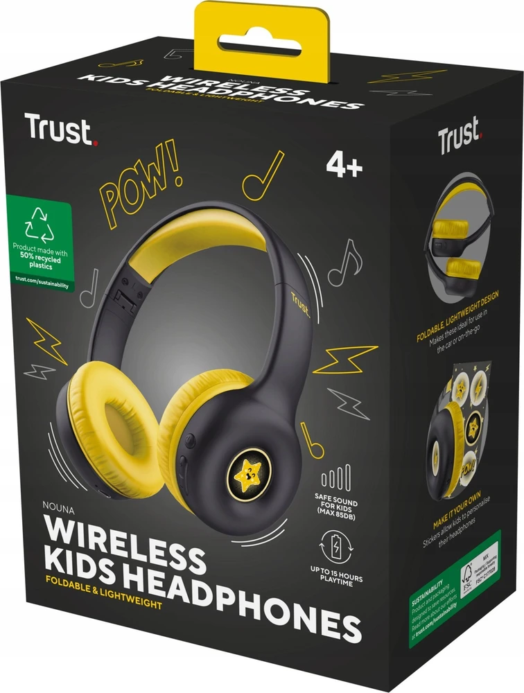Ausinės WRL NOUNA KIDS/Juodas 25405 TRUST