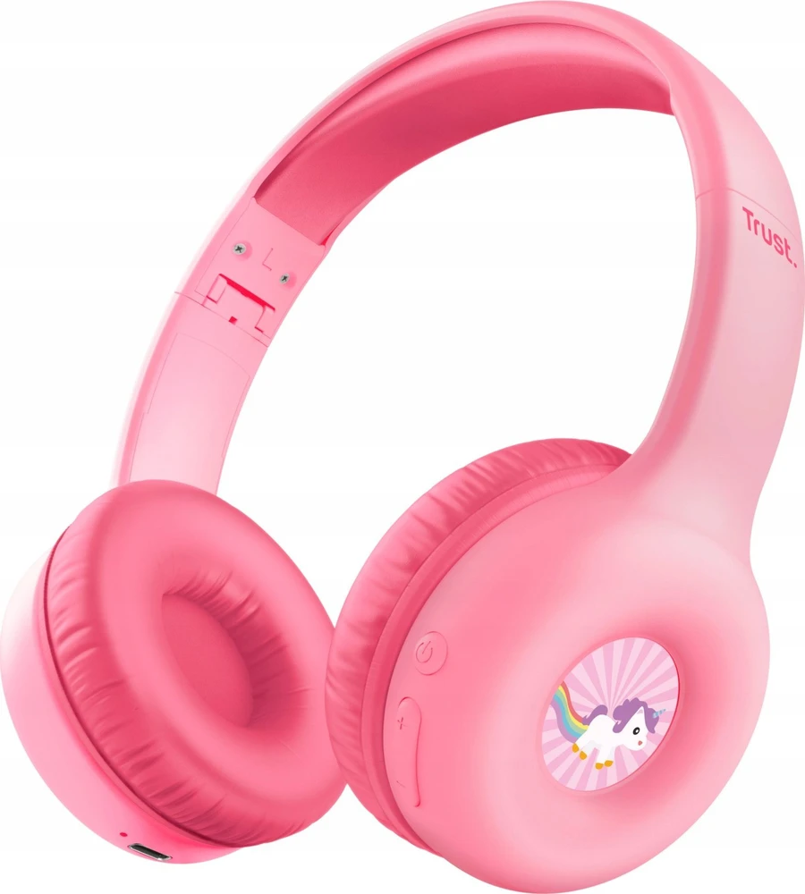 Trust Nouna Ausinės su laidu & Belaidės su lankeliu ant galvos Calls/Music USB Type-C Bluetooth Rožinė