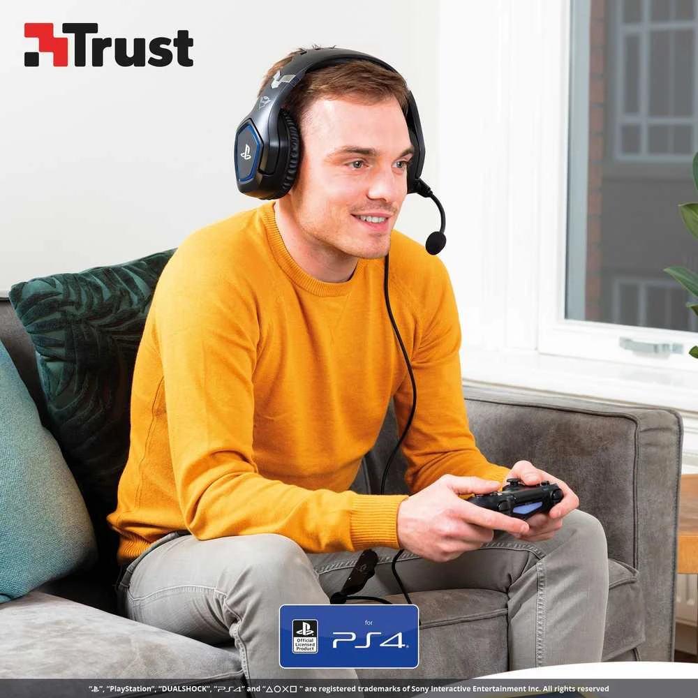 Žaidimų ausinės Trust GXT 488 Forze PS4 Gaming Headset PlayStation official licensed product, Juodos, 23530