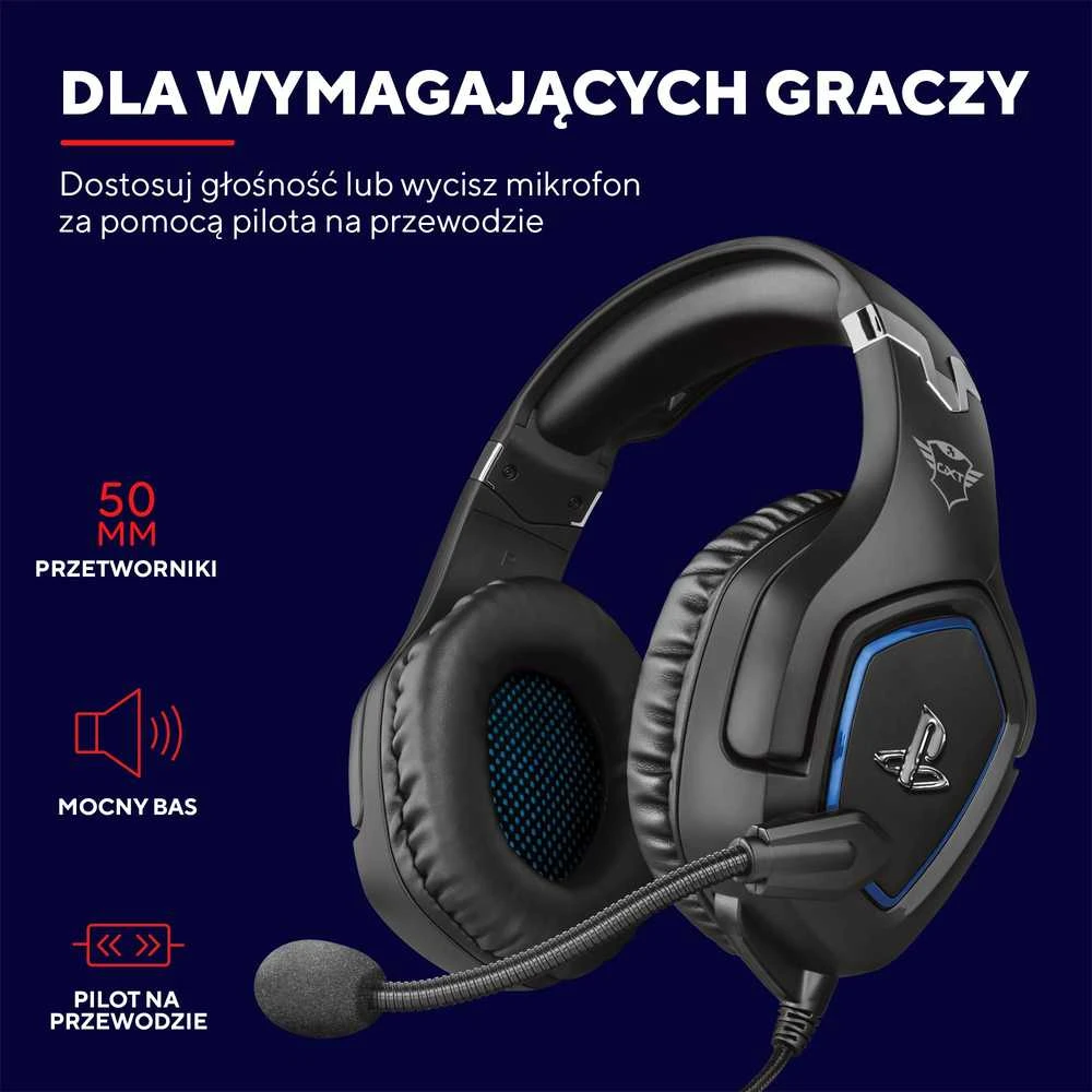 Žaidimų ausinės Trust GXT 488 Forze PS4 Gaming Headset PlayStation official licensed product, Juodos, 23530