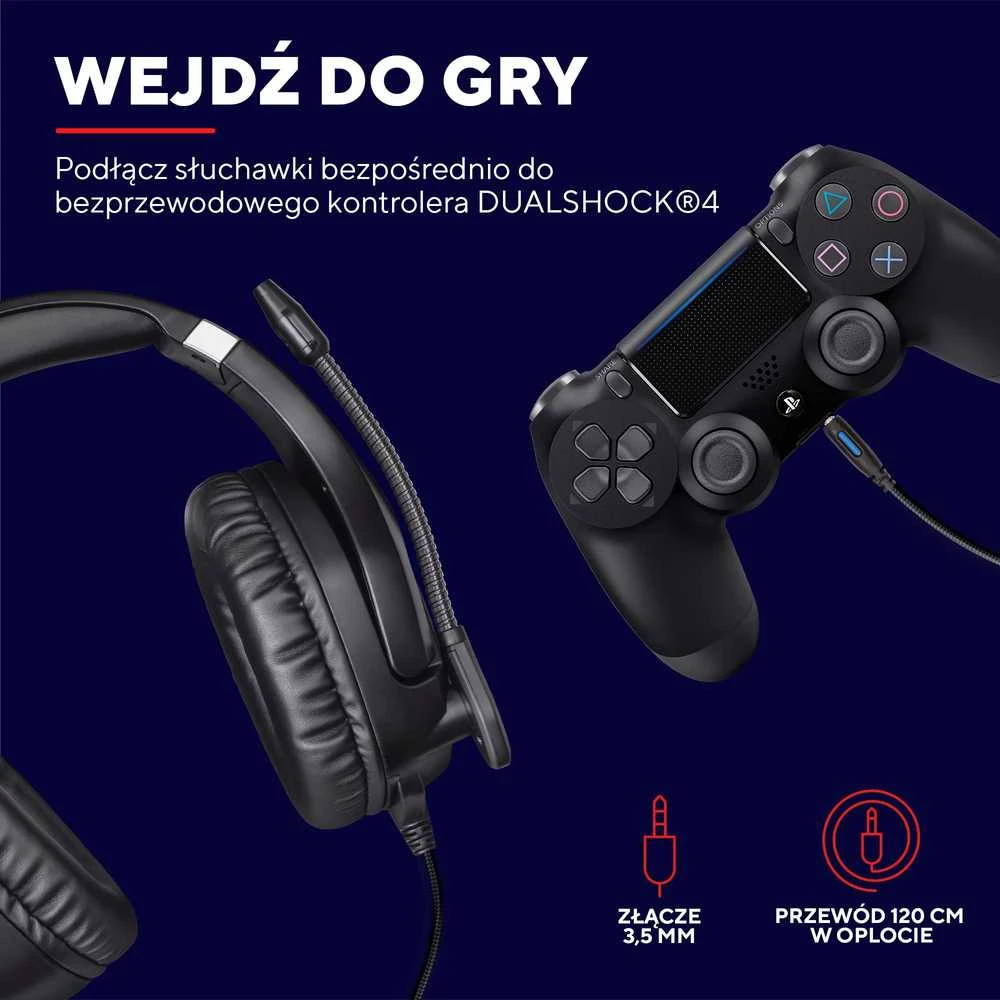 Žaidimų ausinės Trust GXT 488 Forze PS4 Gaming Headset PlayStation official licensed product, Juodos, 23530