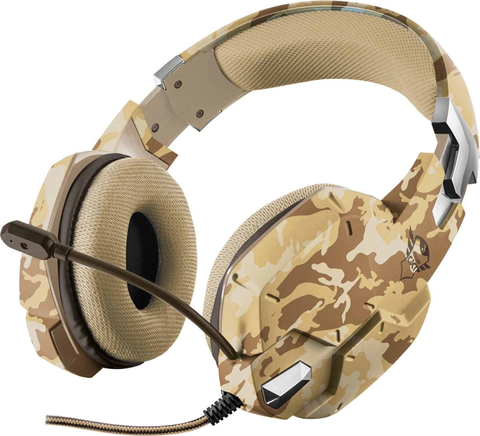 Žaidimų ausinės Trust GXT 322D Carus Desert Camo, Gelsvos, 22125