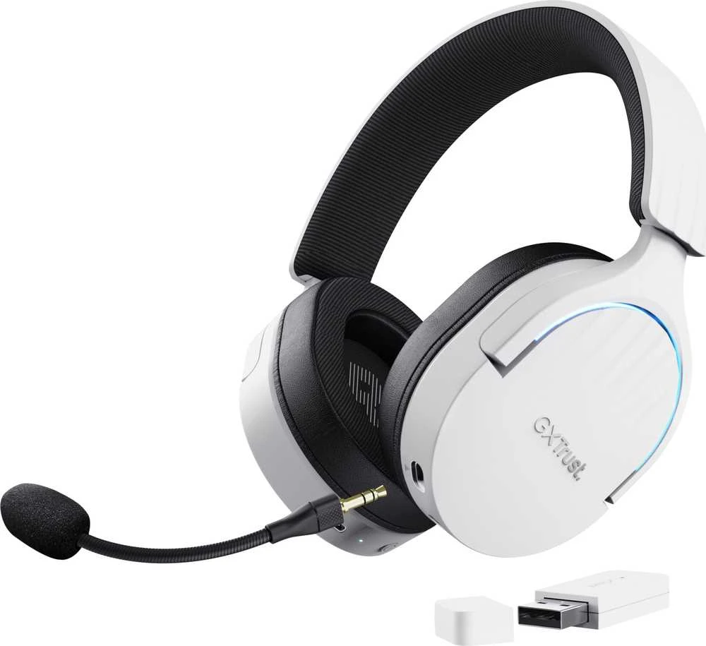 Trust GXT 491W FAYZO Ausinės su laidu & Belaidės su lankeliu ant galvos Gaming USB Type-C Bluetooth Juodas, Baltas