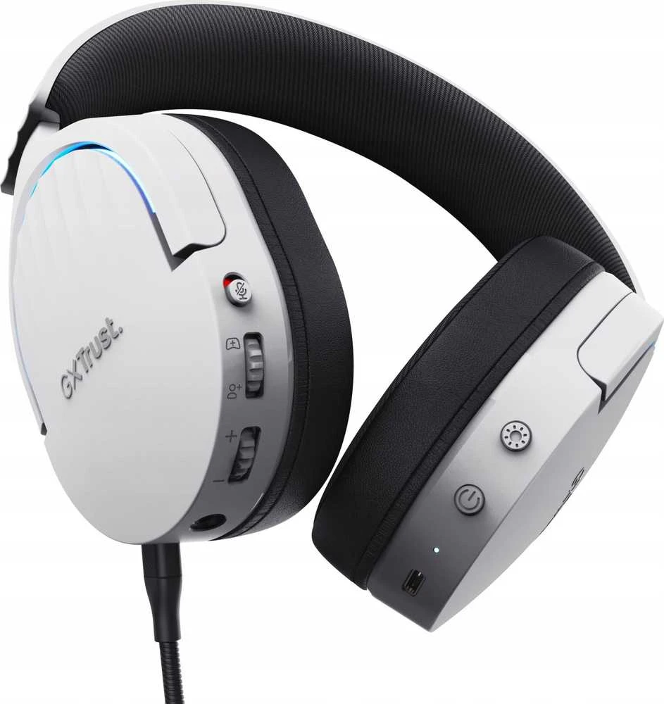Trust GXT 491W FAYZO Ausinės su laidu & Belaidės su lankeliu ant galvos Gaming USB Type-C Bluetooth Juodas, Baltas