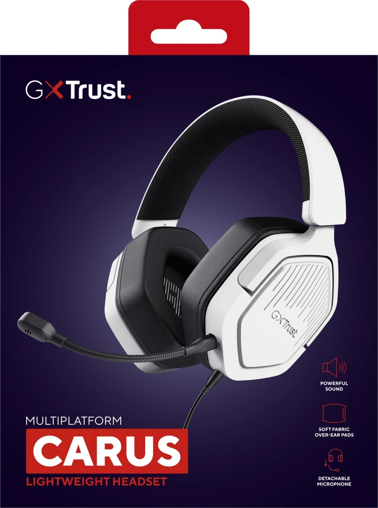 Trust GXT 492W Carus laidinės daugiaplatformės ausinės (baltos)