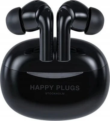 Happy Plugs Joy Pro juodos ausinės dėkle