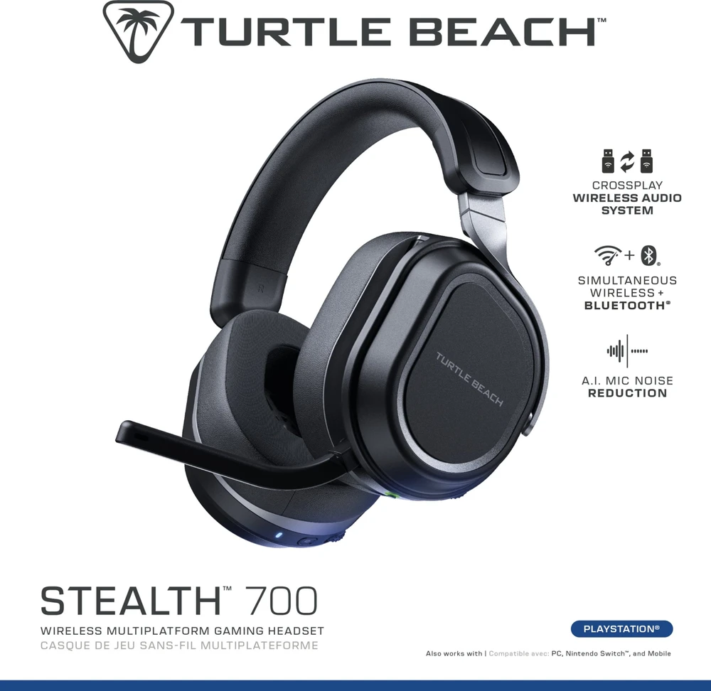 Turtle Beach Stealth 700 Gen 3 Belaidės žaidimų ausinės „PlayStation“| Juoda