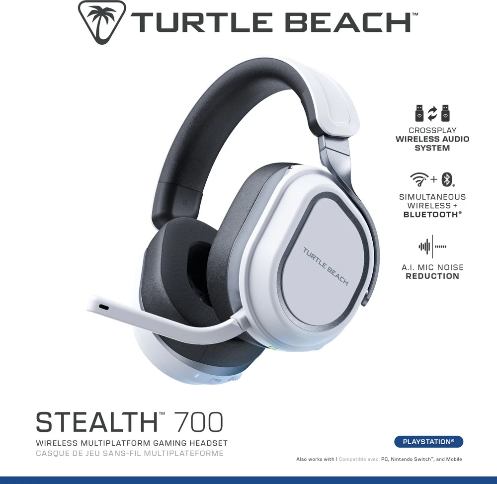 Turtle Beach Stealth 700 Gen 3 Belaidės žaidimų ausinės „PlayStation“| Baltos