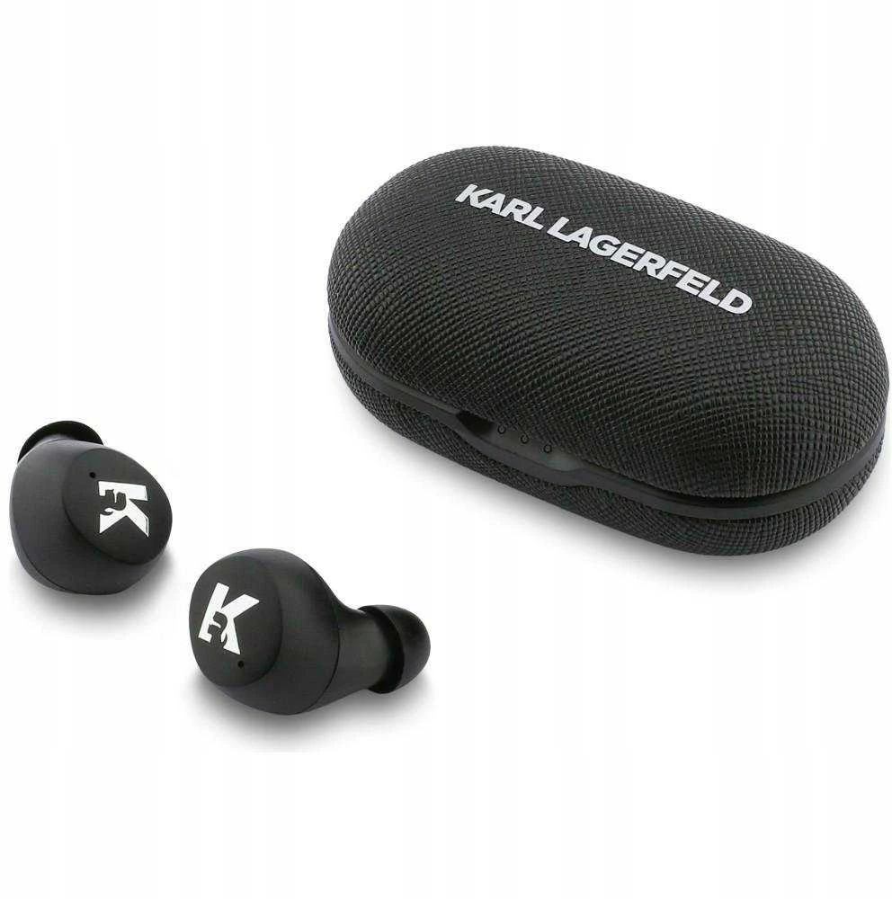 Belaidės ausinės ENC Karl Lagerfeld Saffiano Logo KF003013 juodas