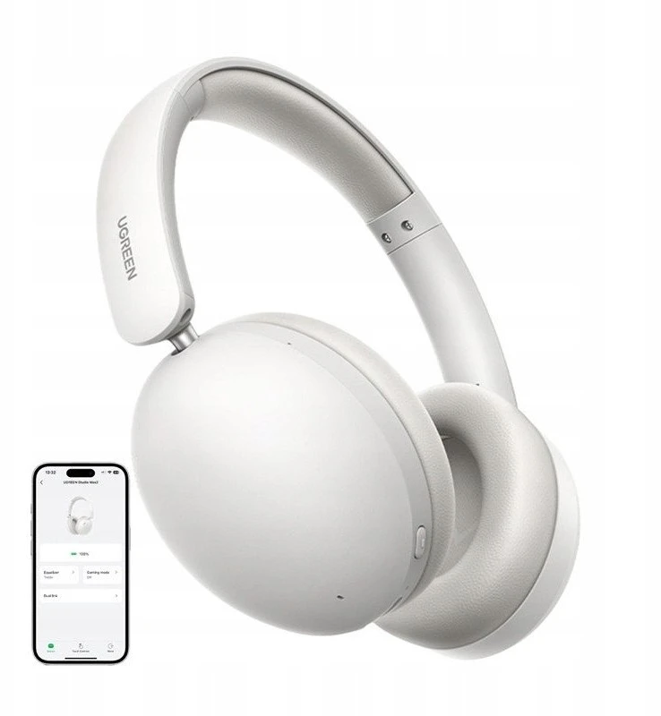 Ugreen Studio Max2 ant ausies dedamos ausinės, „Bluetooth 5.4“ (baltos)