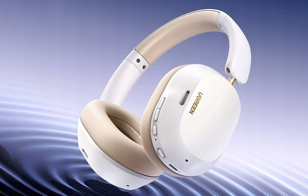 Ausinės belaidės Ugreen HiTune Max 5C, Hybrid ANC, Bluetooth 5.4 (balta)