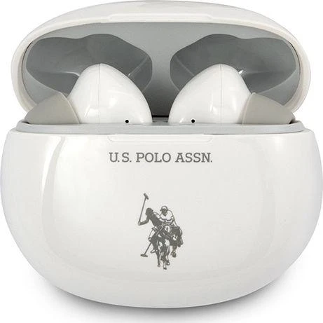 U.S. Polo Assn. baltos ausinės dėkle