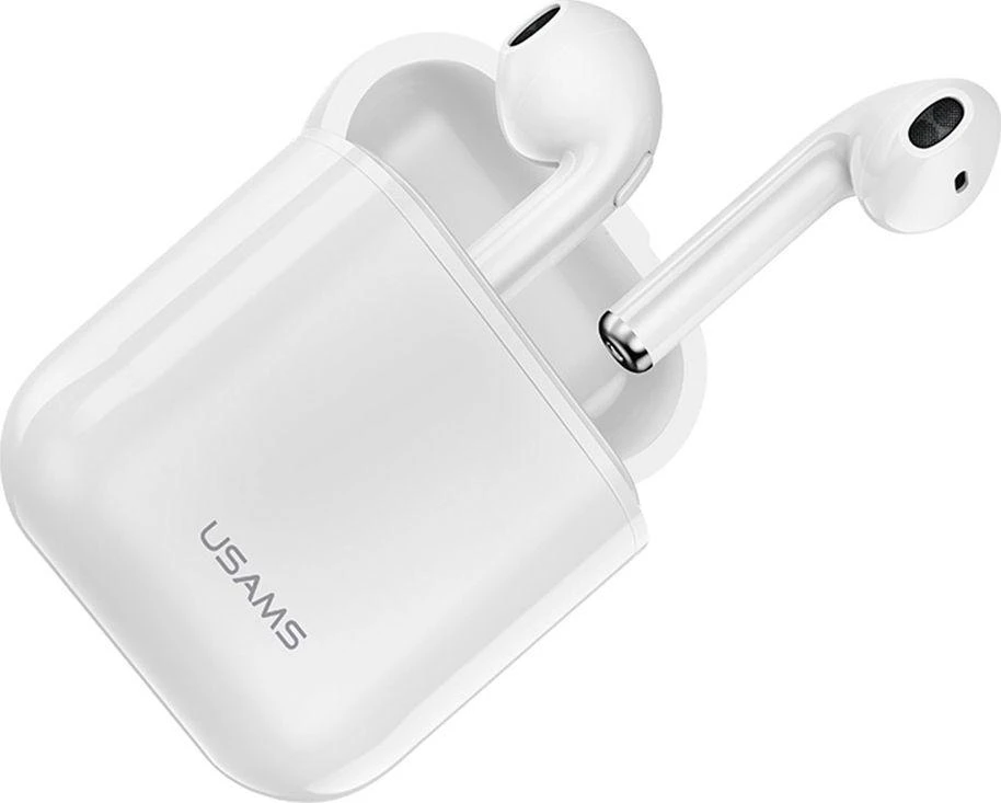USAMS ausinės Bluetooth 5.0 TWS LUseries belaidės baltos spalvos BHULU01 (US-LU001)