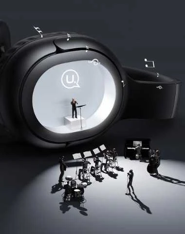 USAMS Bluetooth 5.3 Ausinės Yun Series rusvai gelsvas TDLYEJYX02 (USAMS-YG23)