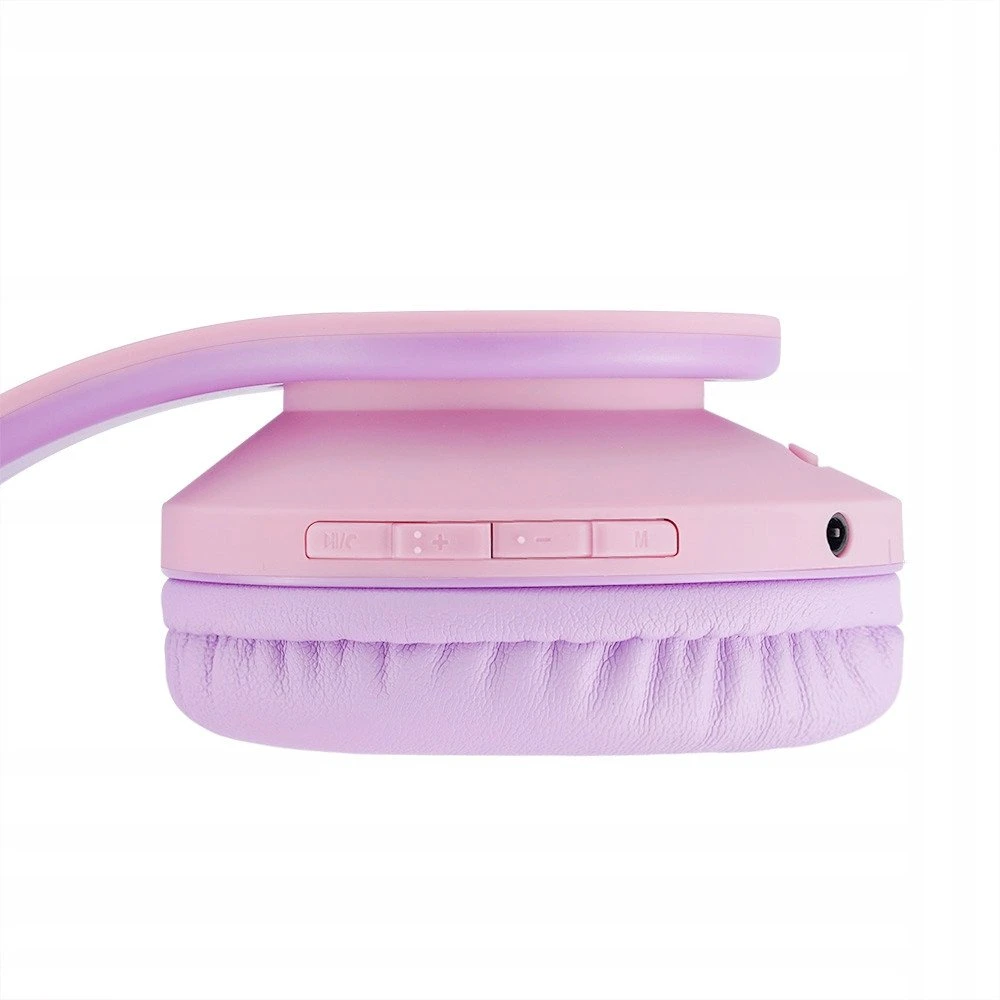 Ausinės vaikams su katės ausytėmis PowerLocus BT P2 Kids Cat Ears, violetinės spalvos