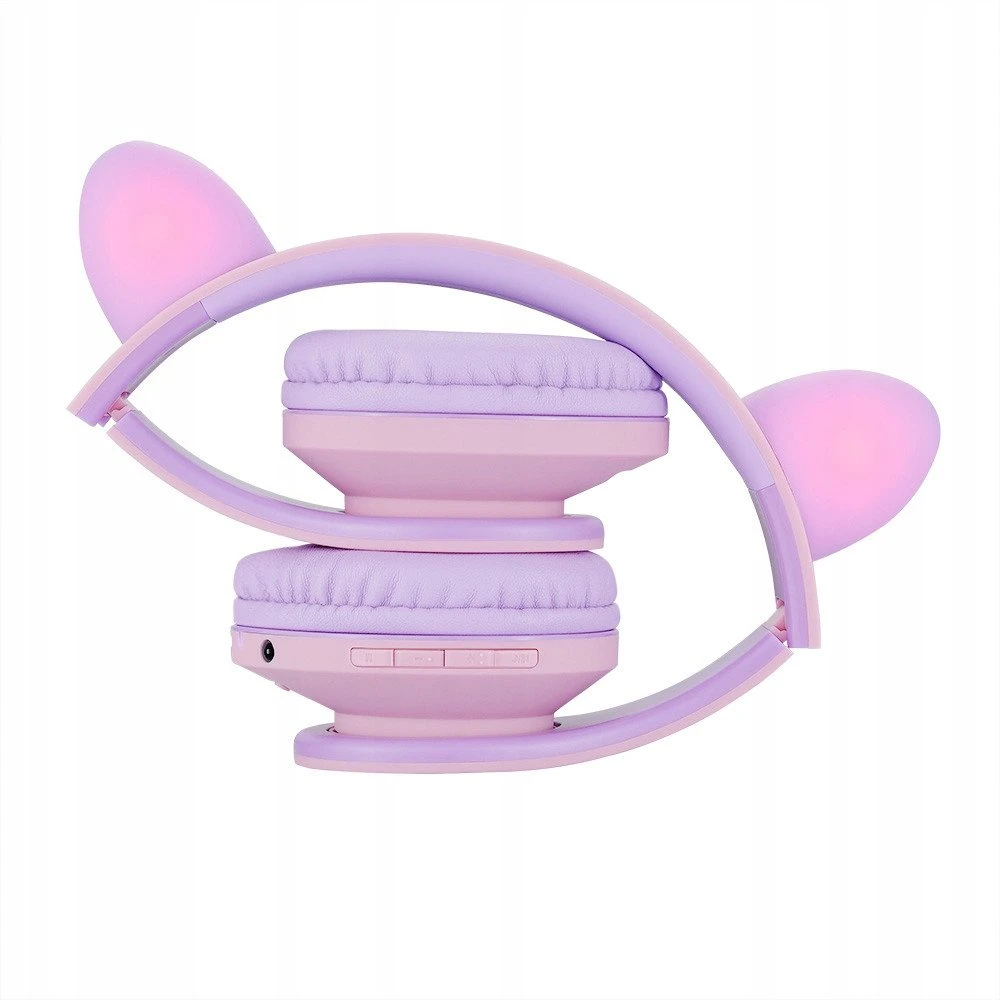 Ausinės vaikams su katės ausytėmis PowerLocus BT P2 Kids Cat Ears, violetinės spalvos