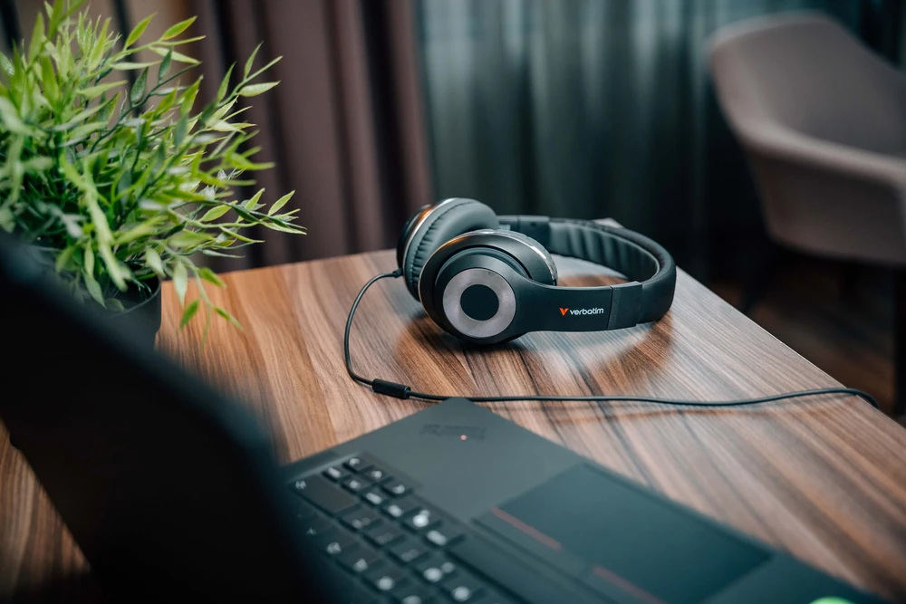 Verbatim TruSound ausinės su mikrofonu, przewodowa, juoda, kištukas ir play typ USB-C