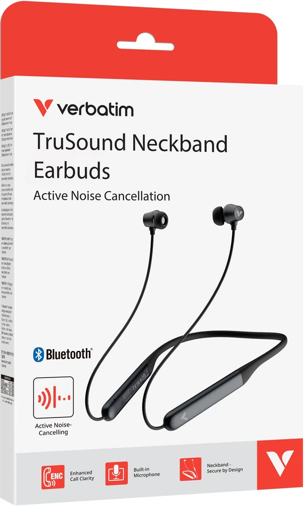 Verbatim TruSound ANC Ausinės with Neckband juodos spalvos 30205