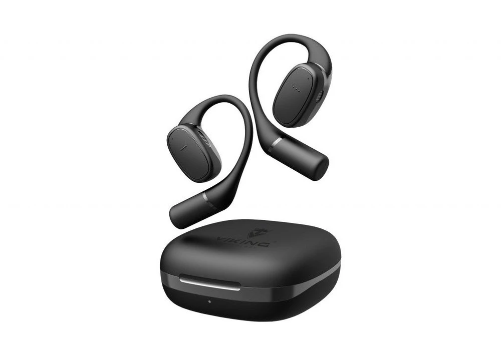 Ausinės Viking bluetooth ausinės su mikrofonu V49 juoda