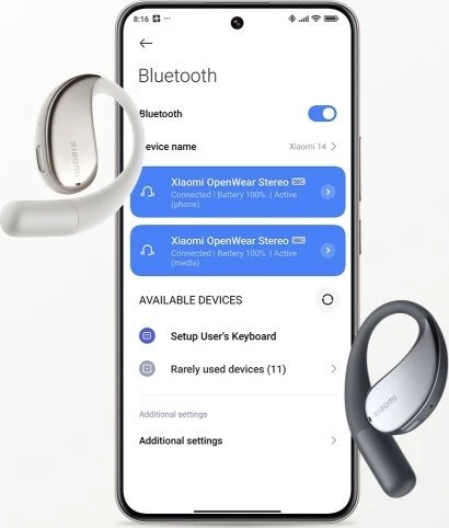 Ausinės Xiaomi OpenWear Stereo, Rusvai gelsvos spalvos