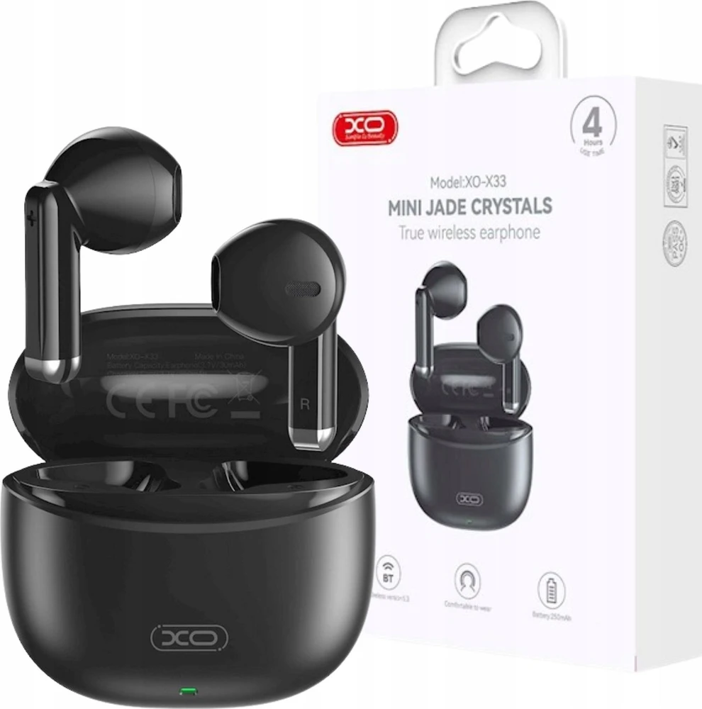 XO Bluetooth ausinės X33 TWS juodos