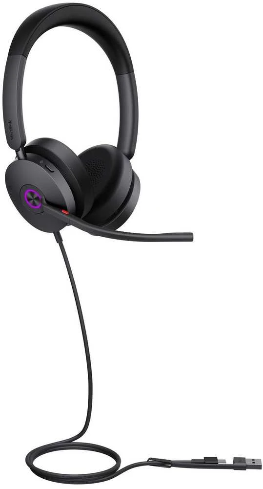 Ausinės Yealink UH48 Dual UC USB-C/A Laisvų rankų įranga Vielinis Su lankeliu Skambučiai / muzika USB Type-C / USB Type-A Juoda