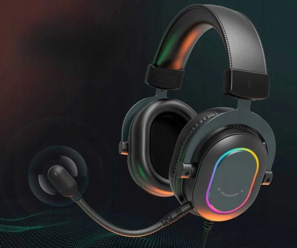 Fifine Microphone FIFINE H6 AmpliGame RGB dźwięk przestrzenny 7.1 ausinės studijinės su lankeliu ant galvos