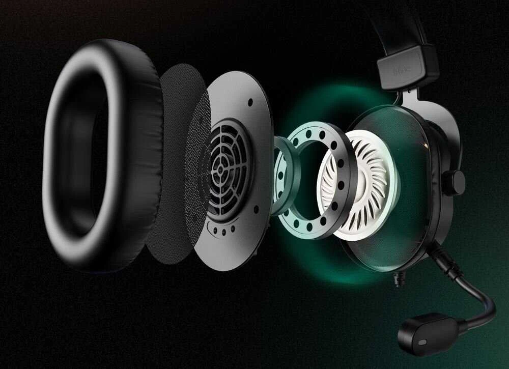 Fifine Microphone FIFINE H6 AmpliGame RGB dźwięk przestrzenny 7.1 ausinės studijinės su lankeliu ant galvos