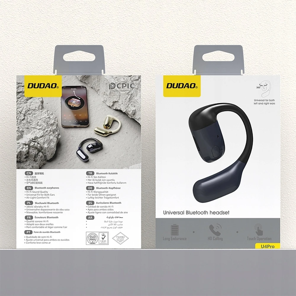 Ausinės Dudao U4Pro Bluetooth Over-Ear Headphone, Universal skirta Both Ears - Juodas