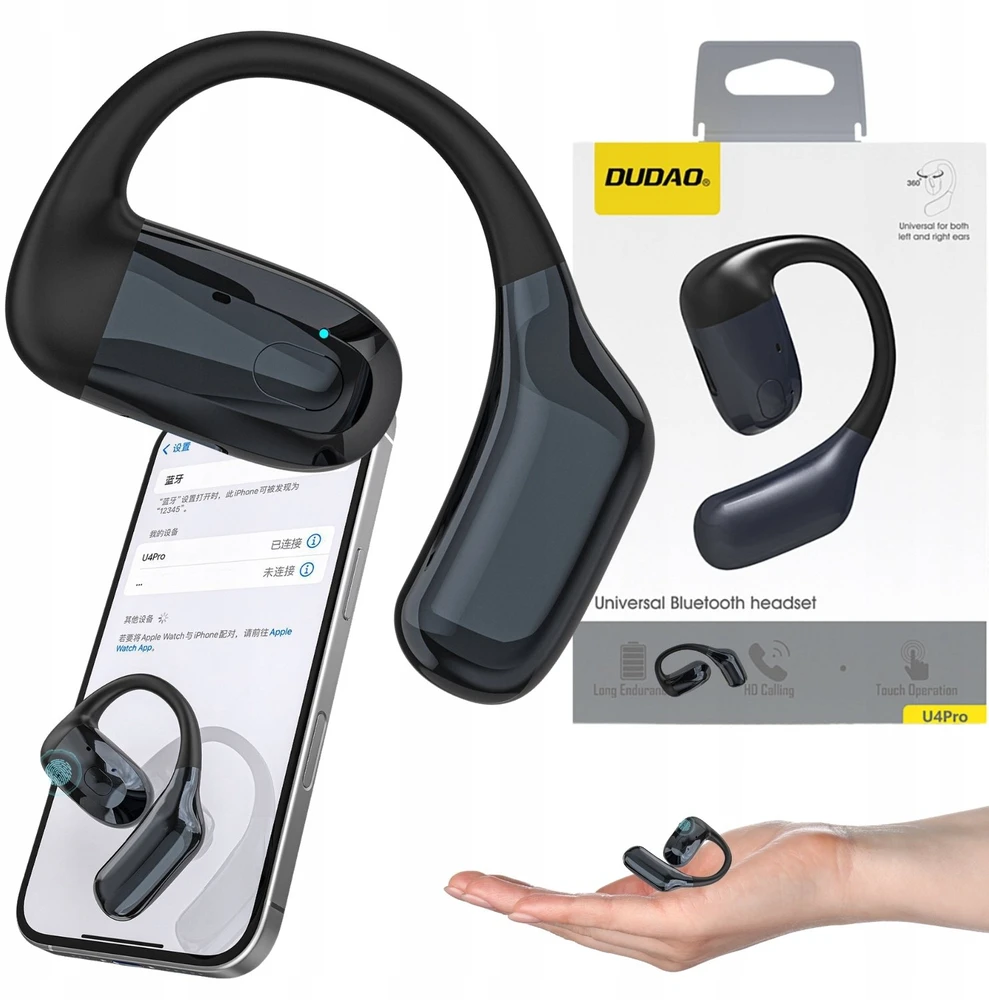 Ausinės Dudao U4Pro Bluetooth Over-Ear Headphone, Universal skirta Both Ears - Juodas