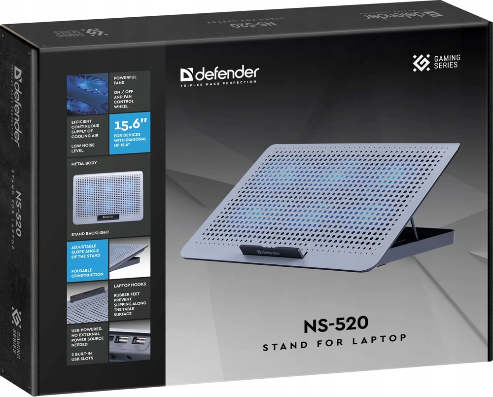 Defender COOLING PAD NS-520 15.6" 6W 2xUSB LED