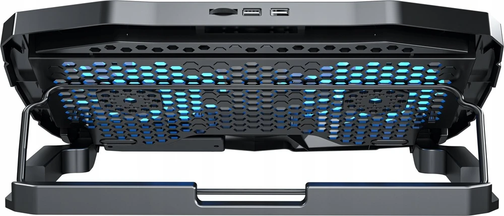 Nešiojamojo kompiuterio aušinimo stovas ART P4 2 x USB A LED juodas