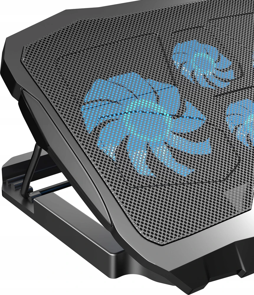 Nešiojamojo kompiuterio aušinimo stovas ART P4 2 x USB A LED juodas