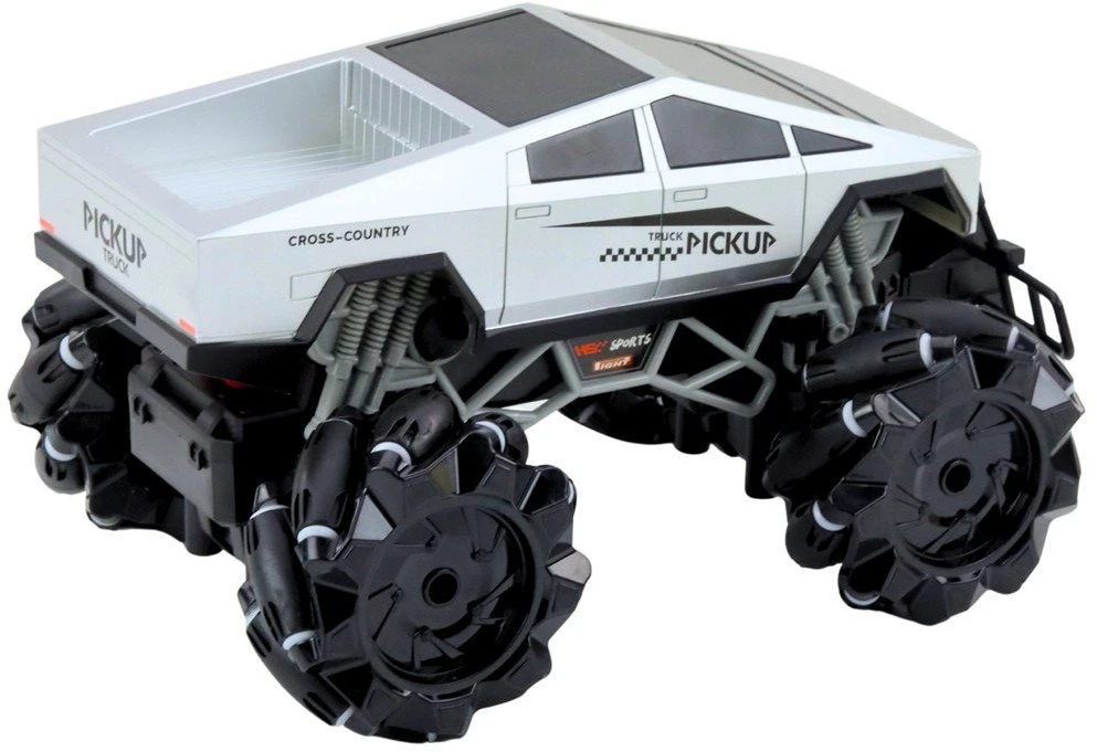Lean Toys Nuotoliniu būdu valdomas sidabrinis pikapas 1:16