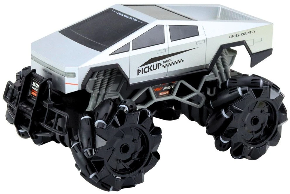 Lean Toys Nuotoliniu būdu valdomas sidabrinis pikapas 1:16