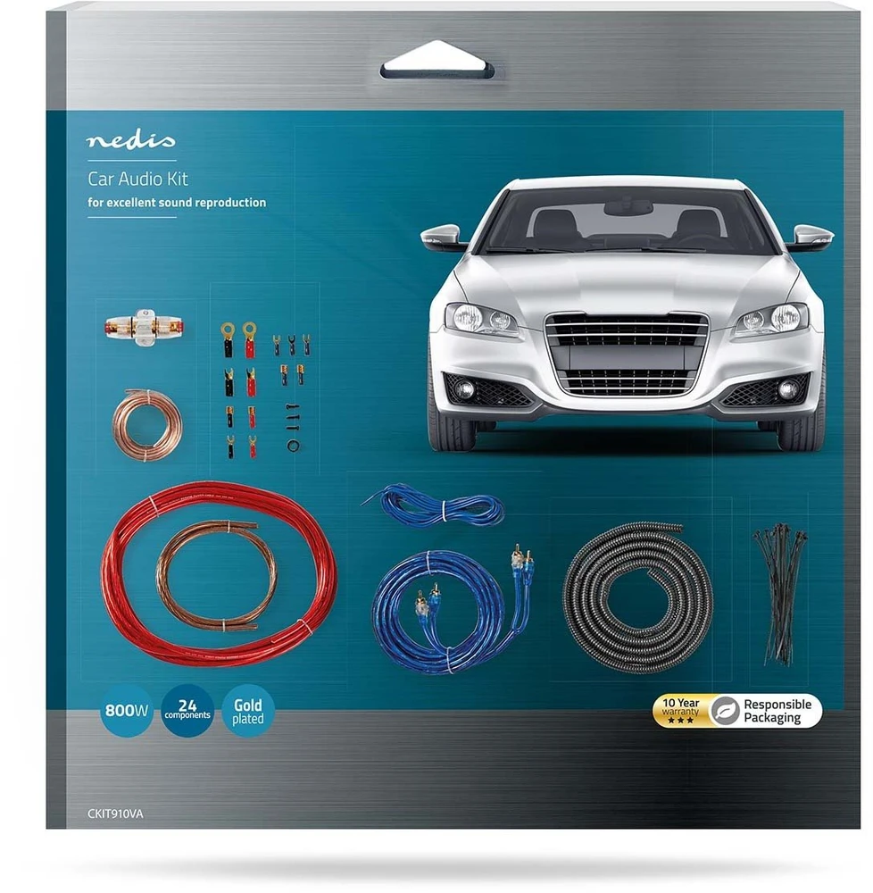 Nedis 8AWG laidų komplektas automagnetolai - pakuotė