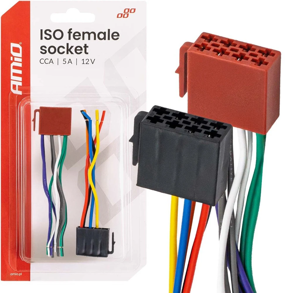 ISO CCA 5A 12V moteriška jungtis, AMIO-04444