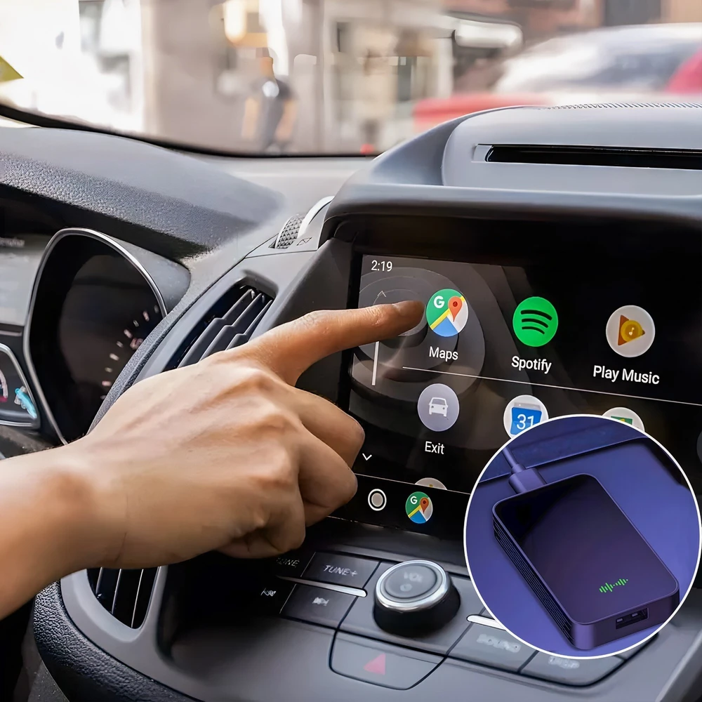 Canva „Carlink CarPlay“ adapteris belaidis automobilis, „Android“ ir „Auto“, USB, „iPhone“.