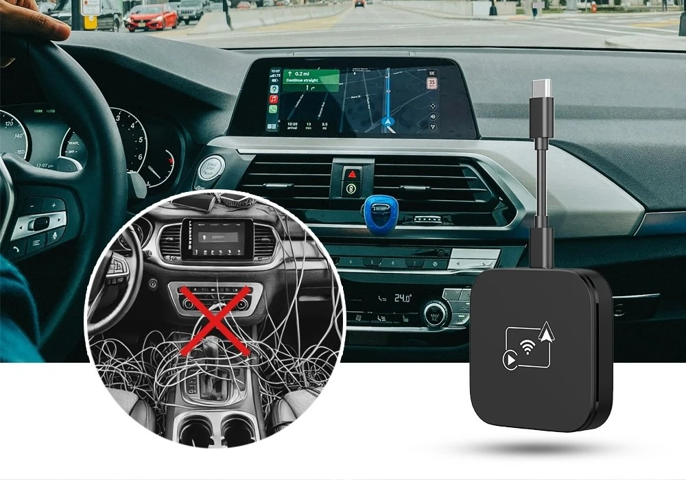 Automagnetola Canva „Nexadio SB100“ „Android Auto“ ir „CarPlay“ adapteris