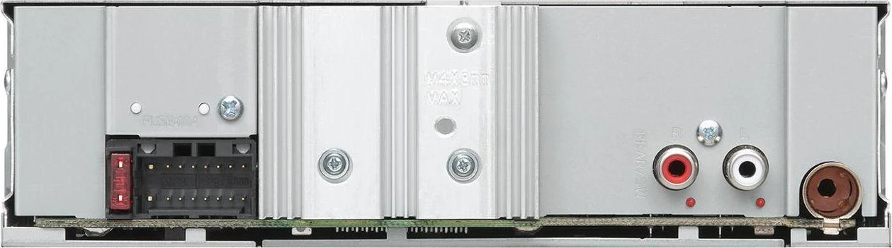 JVC KD-X162 galinės jungtys ir saugiklis