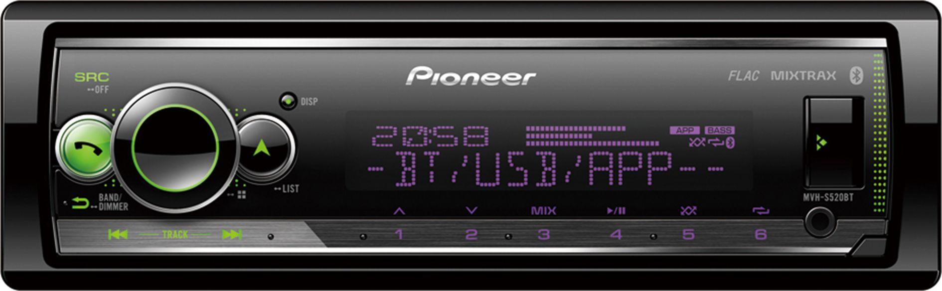 Automagnetola Pioneer, MVH-S520BT RDS magnetola su Bluetooth, USB ir iPod, Android