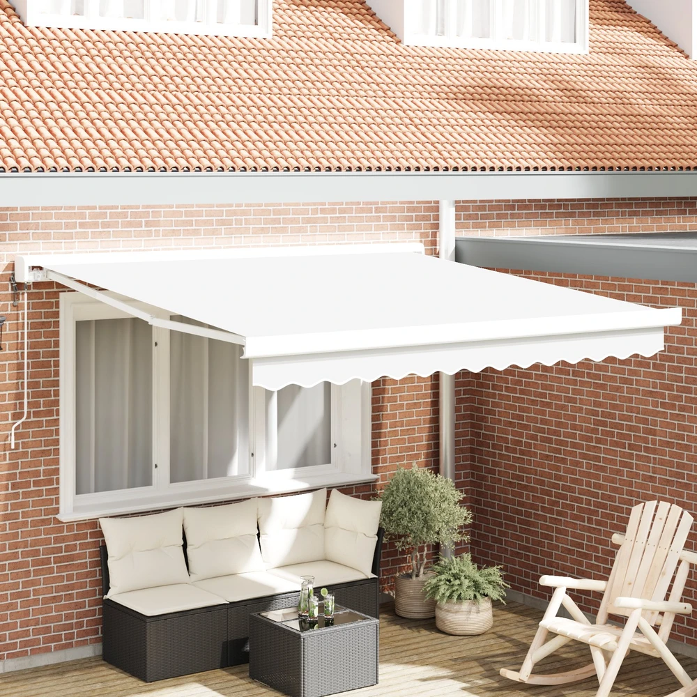Ištraukiama markizė Balta 350 x 250 x 165 cm Audinys ir metalas