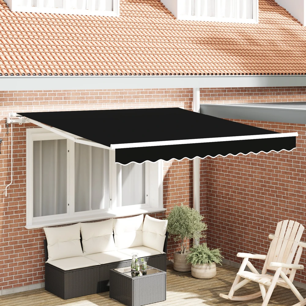 Ištraukiama markizė Juoda 300 x 250 cm Audinys ir aliuminis