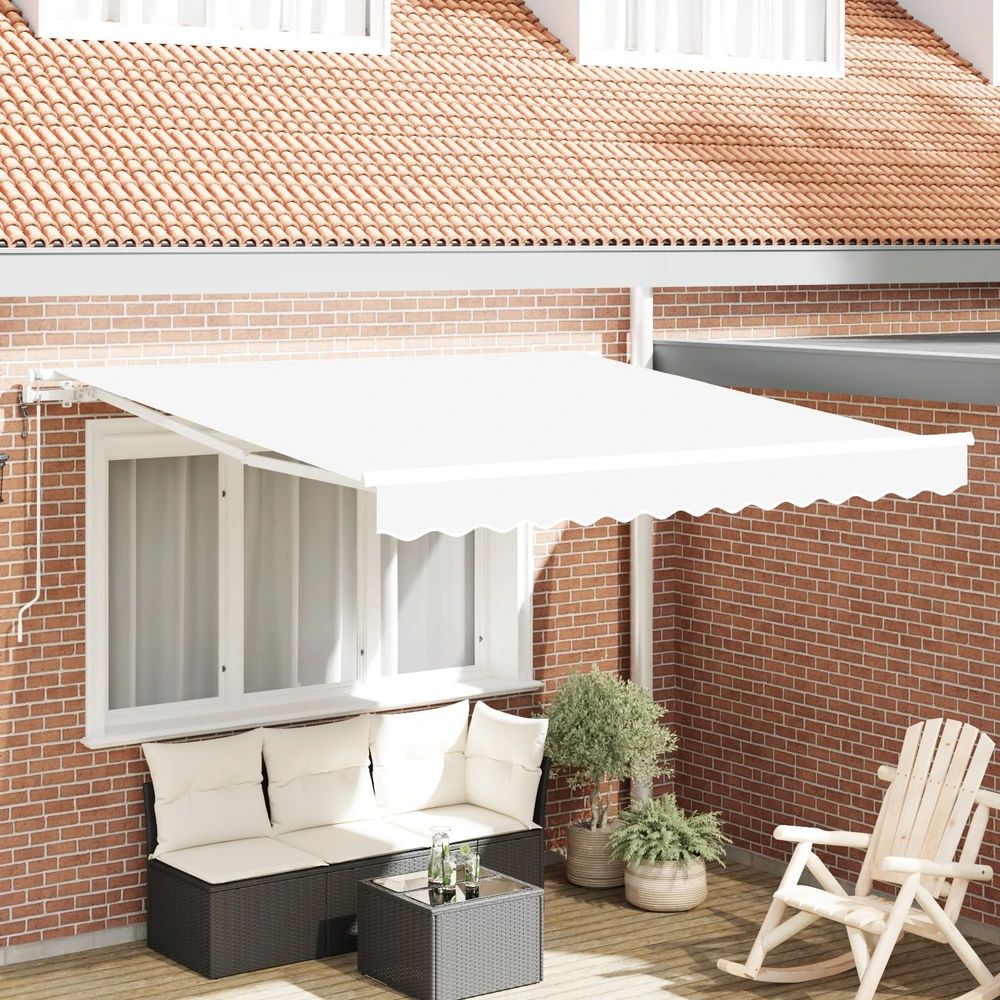 Ištraukiama markizė Balta 350 x 250 cm Audinys ir aliuminis
